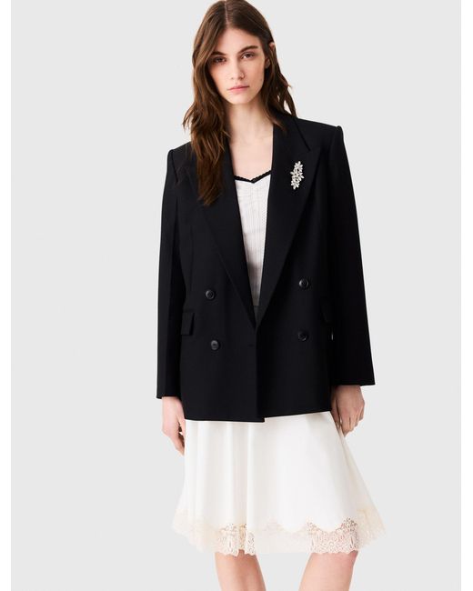 Maje Black Double-Breasted Jacket
