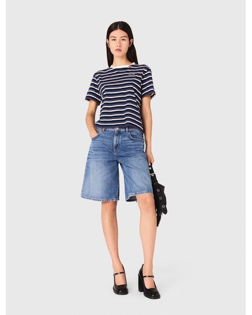 Maje Blue Striped T-Shirt
