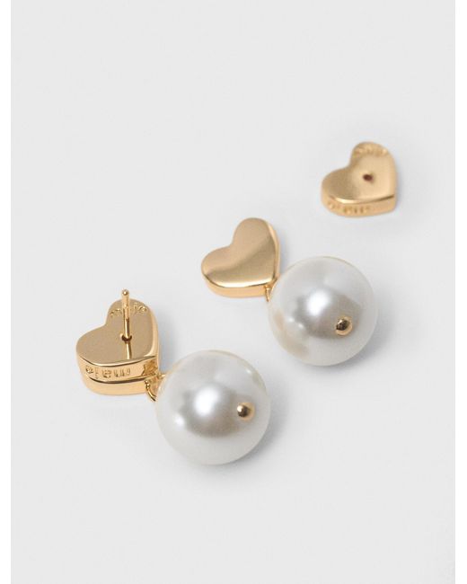 Maje White Bead Earrings