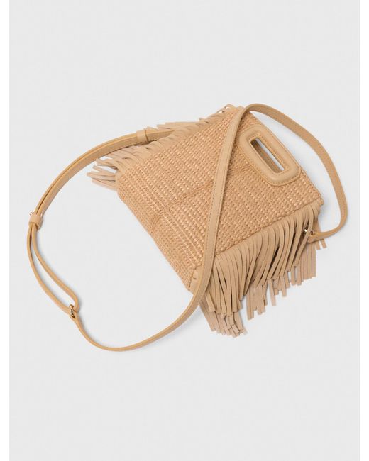 Maje Natural Raffia Effect M Mini Bag