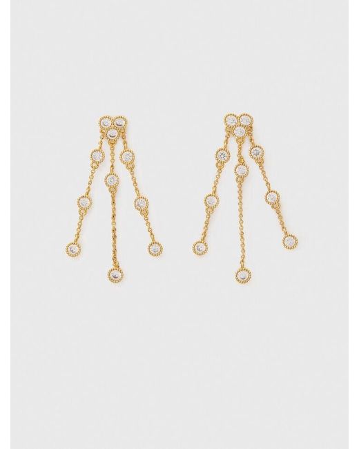 Maje Natural Woman's Zirconium Oxide Jewellery: Gold-plated Recycled Brass Earrings For Spring/summer, One Size, In Color Gold / Yellow