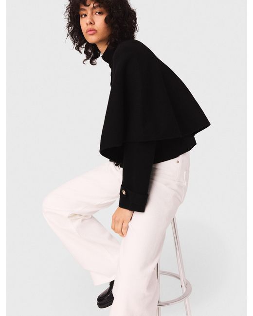 Maje White Cape-Effect Cardigan