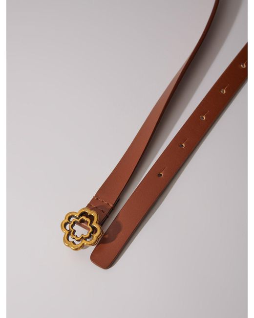 Maje Gray Slim Clover Belt