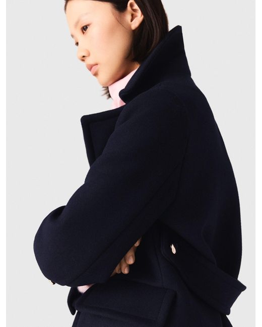 Maje Blue Wool Blend Coat