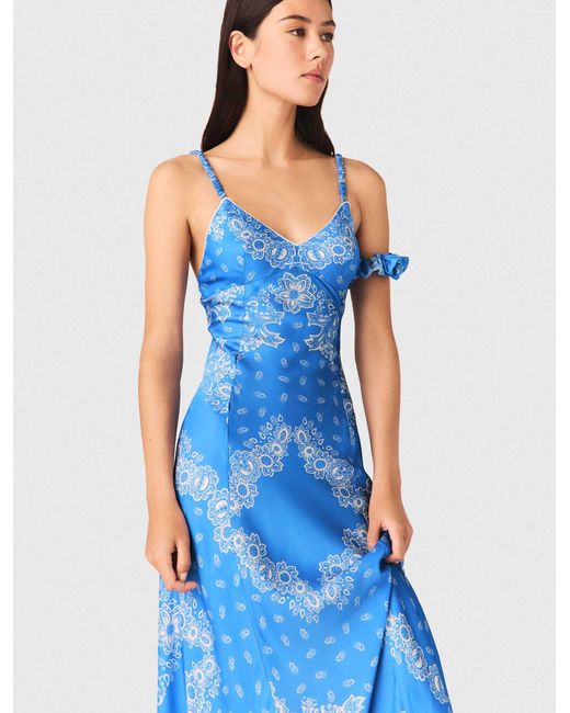 Maje Blue Patterned Maxi Dress