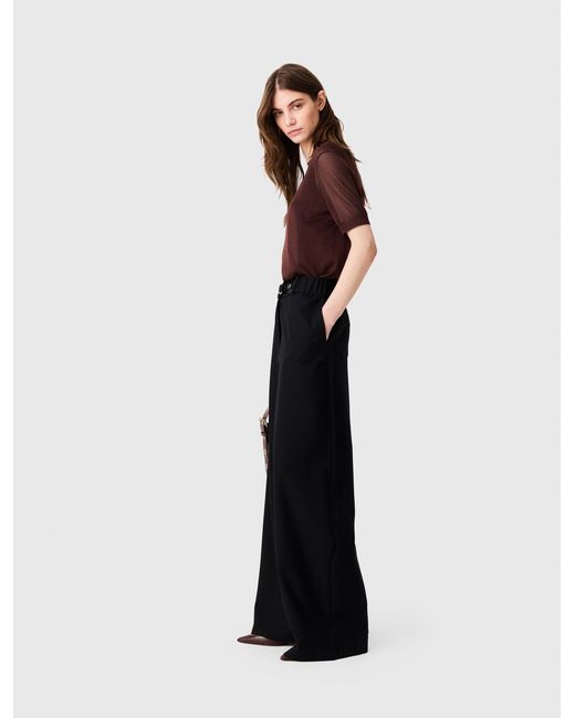 Maje White Wide-Leg Suit Trousers
