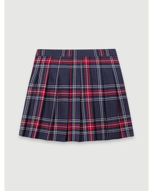 Maje Multicolor Short Tartan Print Skirt