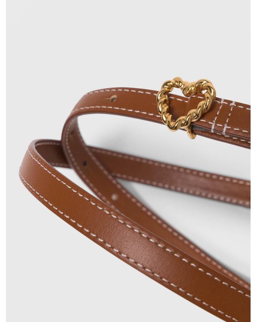 Maje White Slim Heart Belt