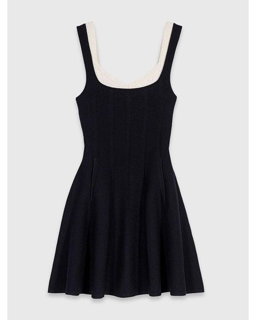 Maje Black Short 2-In-1 Effect Dress