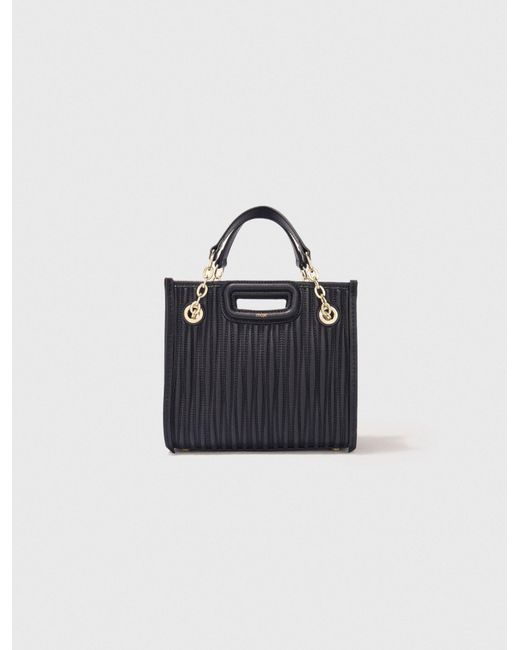 Maje Blue Mini Quilted Leather Tote Bag