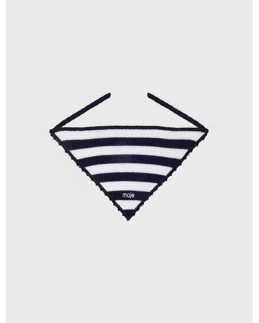 Maje Blue Striped Knit Triangle