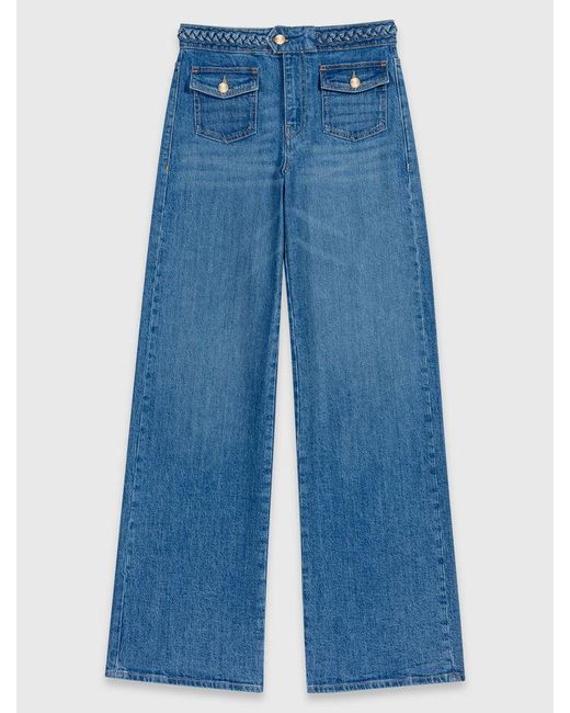 Maje Blue Braided Flared Jeans