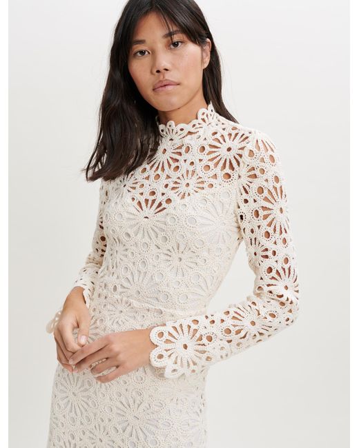 Robe En Guipure Facon Crochet Maje Lyst