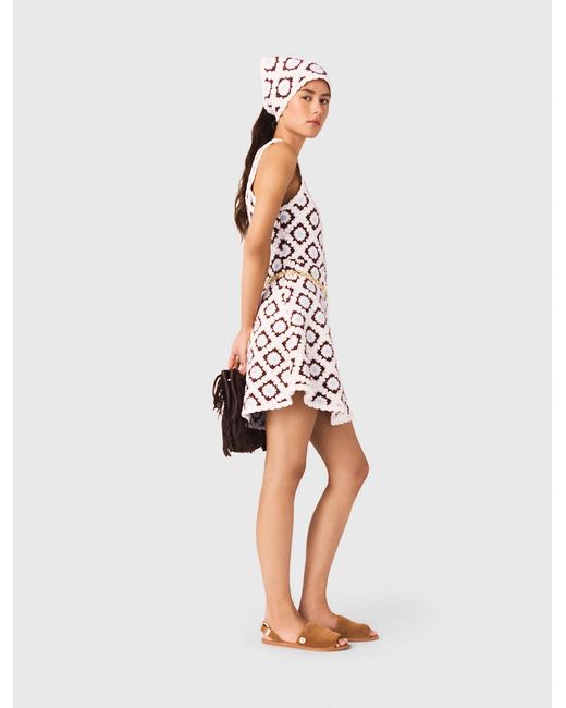 Maje White Floral Crochet Dress