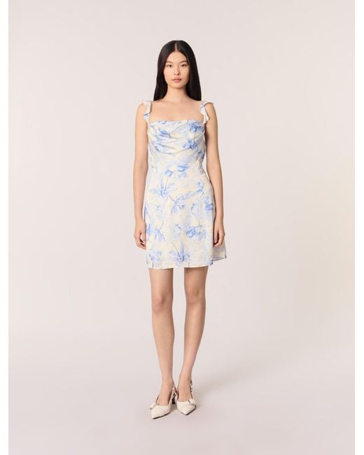 Maje Natural Mini Patterned Dress