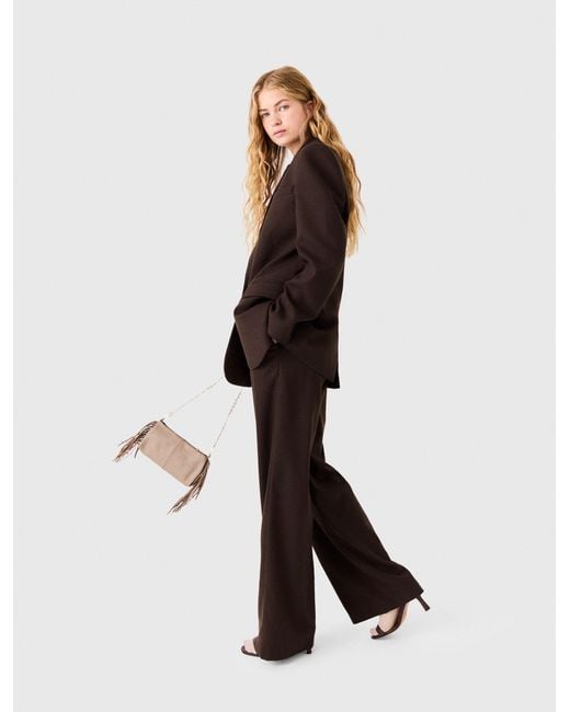 Maje Brown Rhinestone Suit Jacket