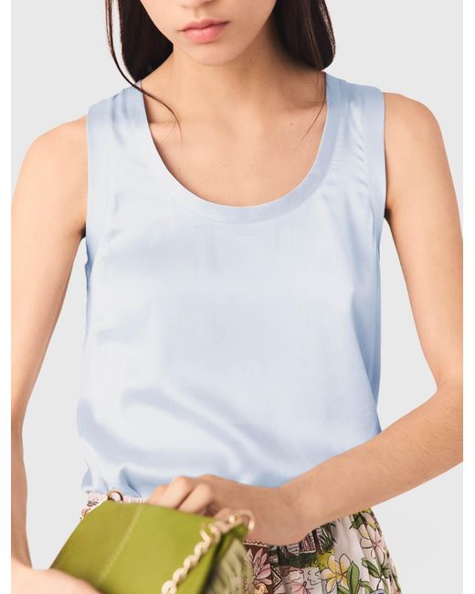 Maje White Silk Vest Top