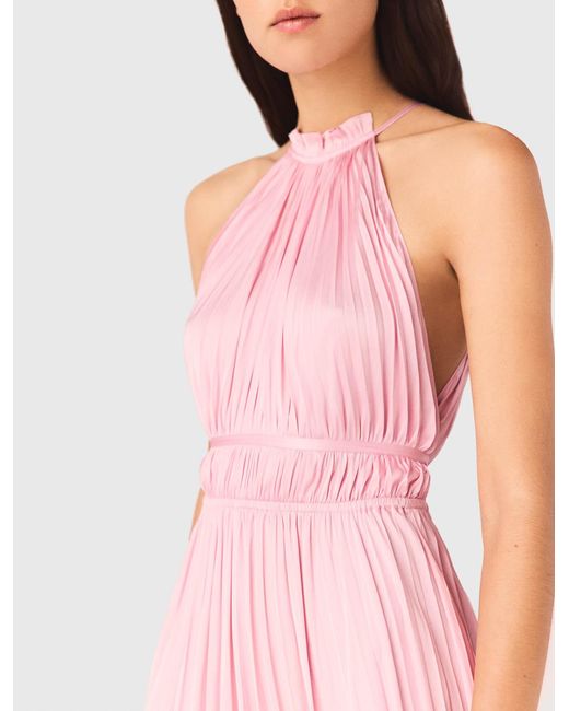 Maje Pink Pleated Maxi Dress