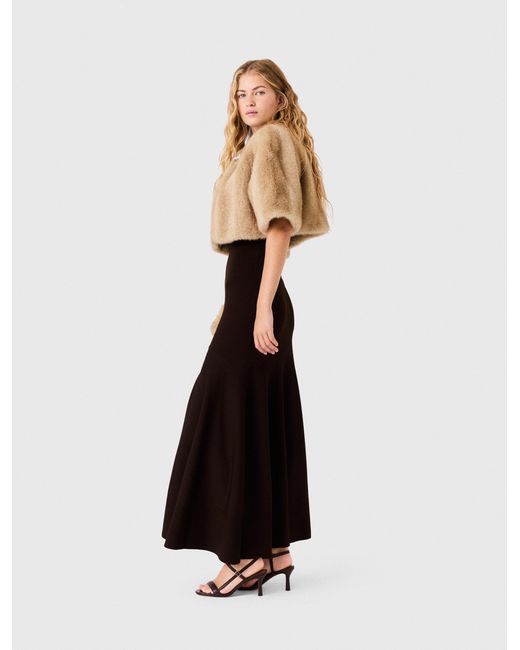 Maje White Short Faux Fur Jacket