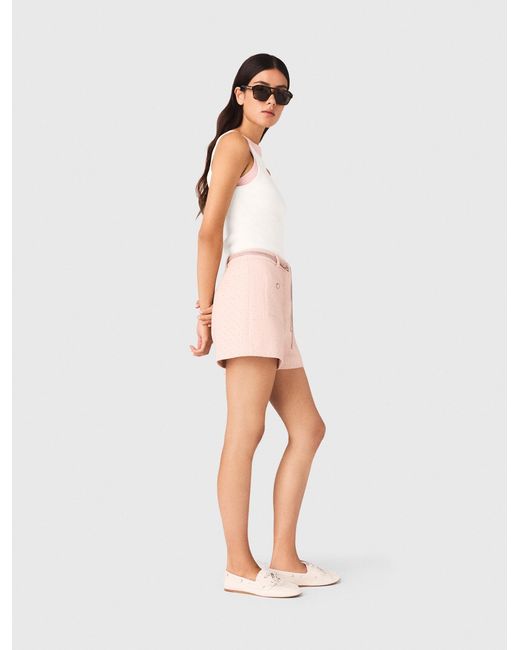 Maje White High Straight-Neck Top