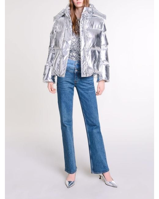 Maje Blue Hooded Jacket