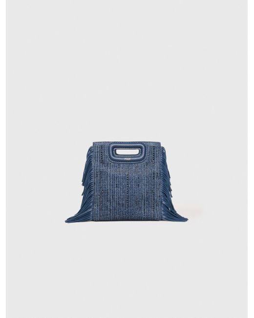Maje Blue Rhinestone Denim M Mini Bag