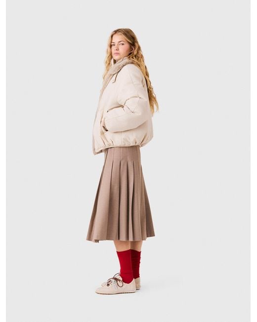 Maje White Reversible Faux Fur Puffer Jacket