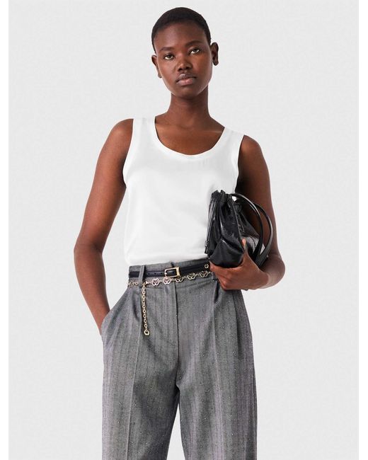 Maje White Silk Tank Top