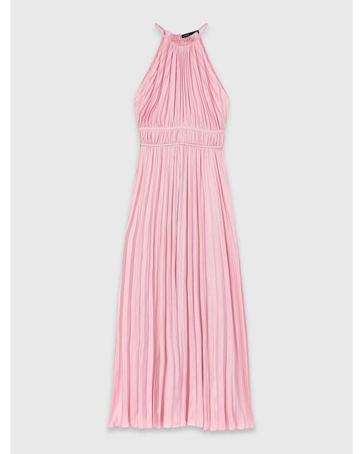 Maje Pink Pleated Maxi Dress