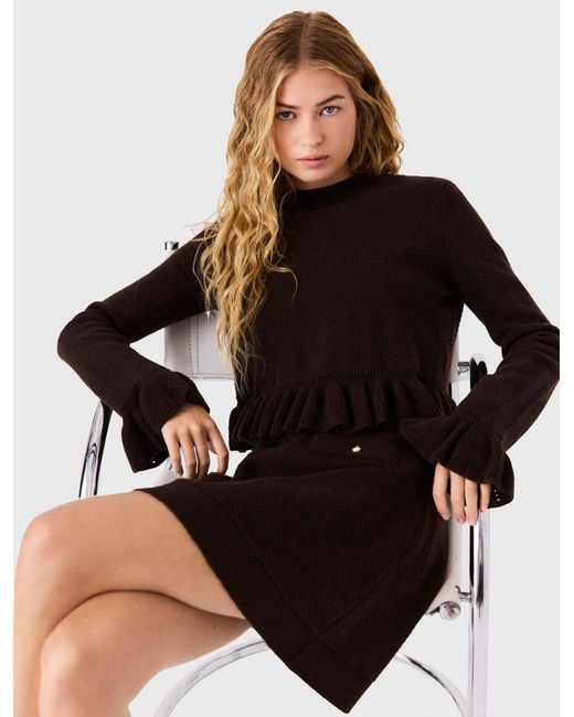 Maje Black Knit Dress With Removable Jumper