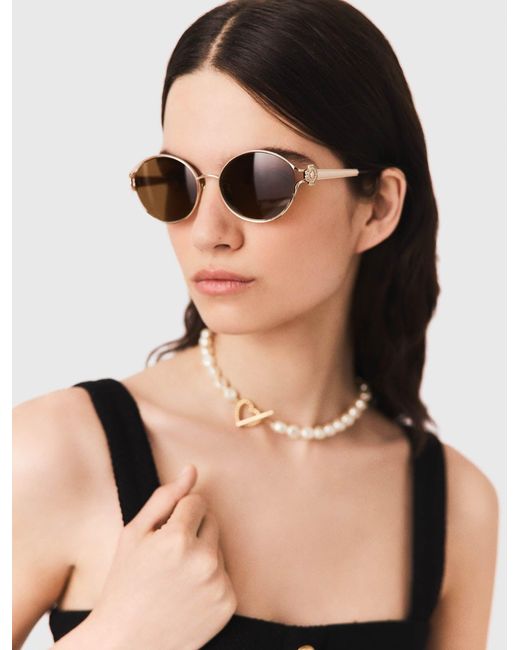 Maje Pink Round Sunglasses
