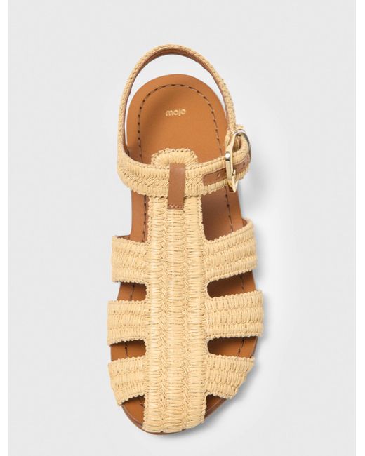 Maje Metallic Flat Strap Sandals