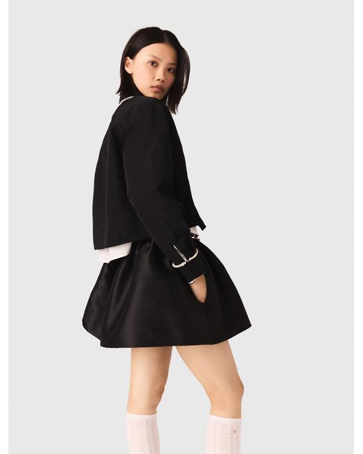 Maje Black Taffeta Shirt