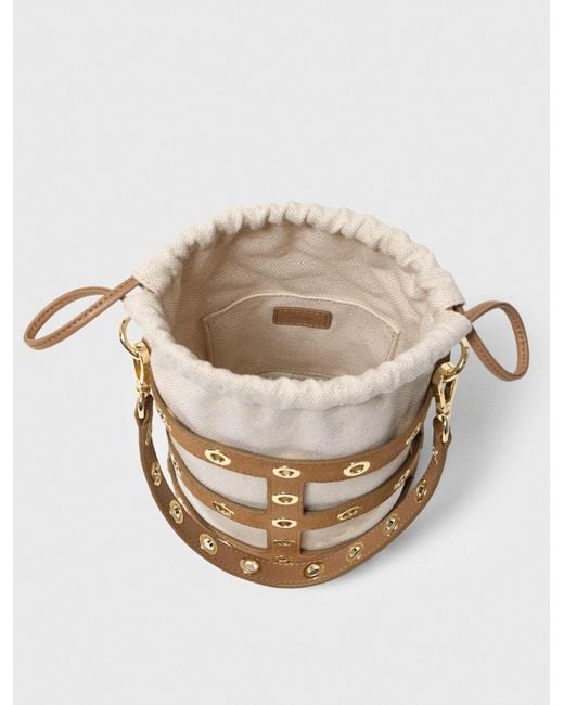 Maje Metallic Suede Miss M Bucket Bag