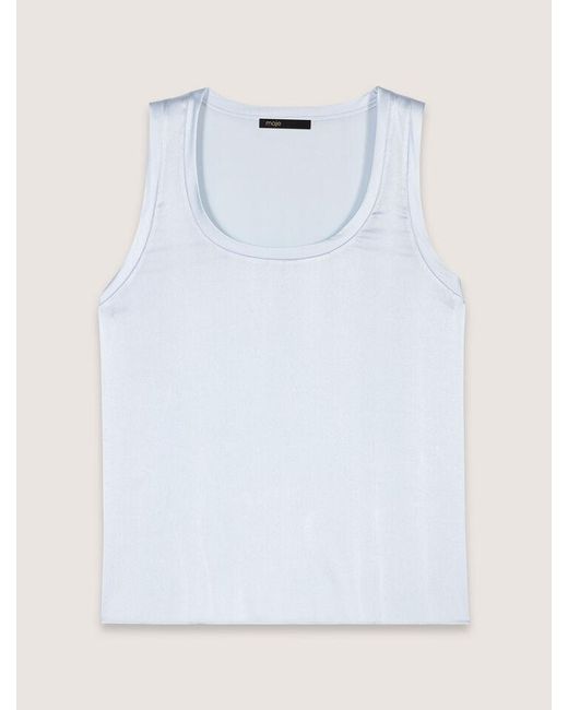 Maje White Silk Vest Top