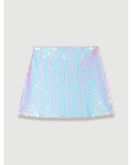 Jupe En Maille À Sequins Maje en coloris Blue