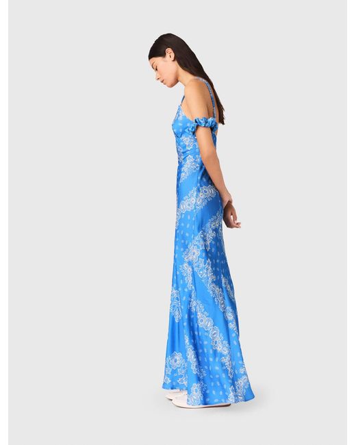 Maje Blue Patterned Maxi Dress