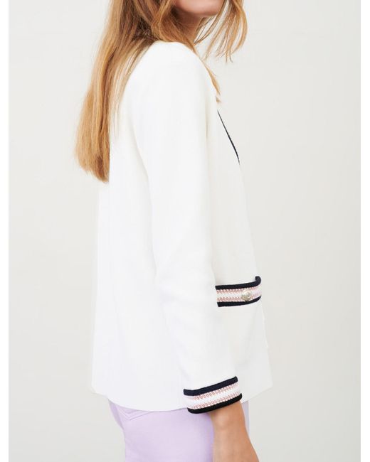 Maje Woman s Cotton Knit Cardigan With Contrasting Bands For