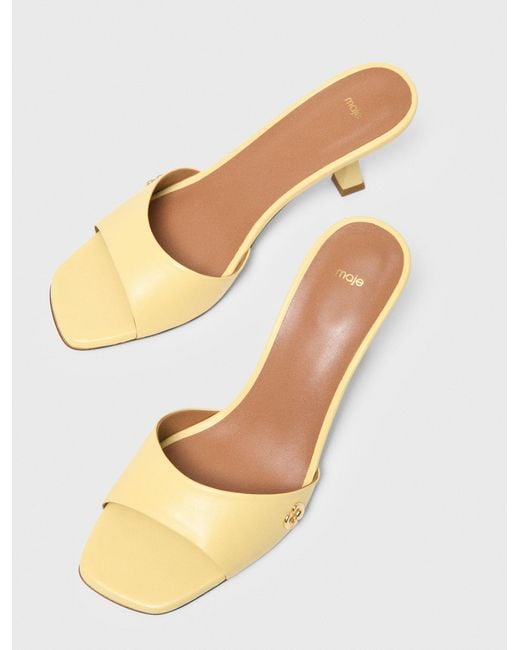 Maje Metallic Leather Mules
