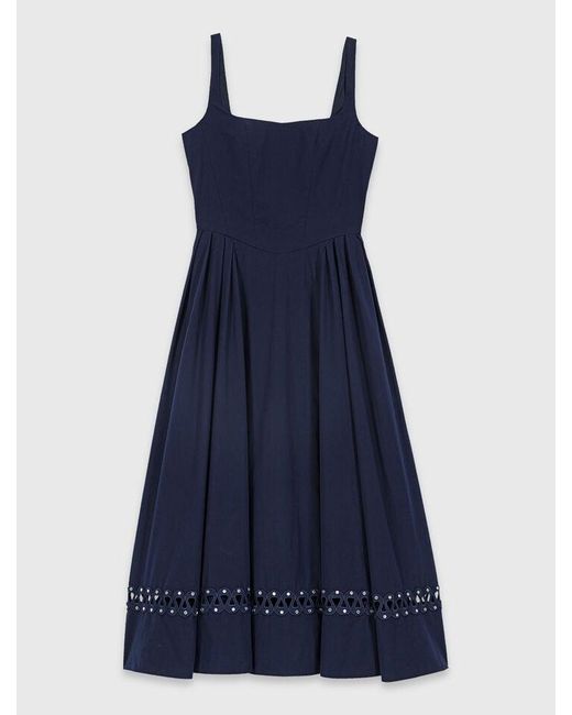 Maje Blue Flared Midi Dress