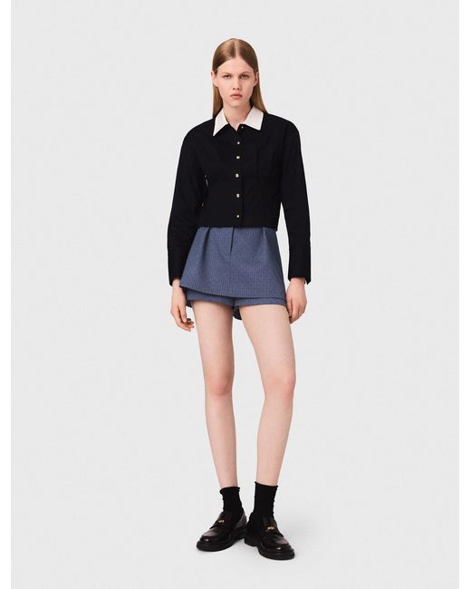 Maje Black Rhinestone Shorts