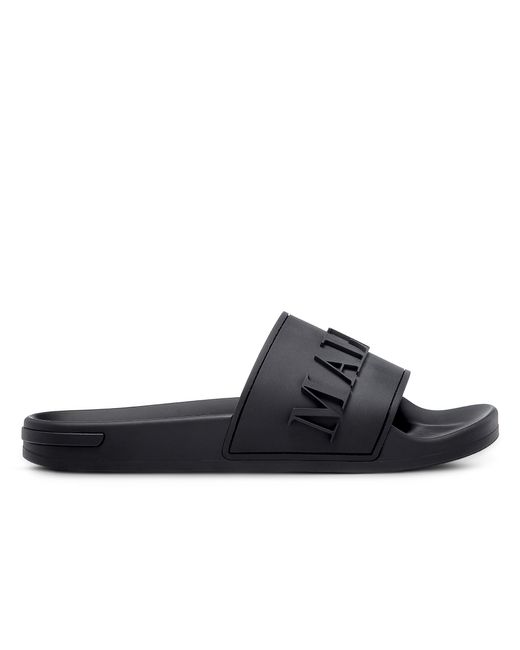 Mallet Mallet Logo Embossed Sliders Midnight in Black for Men | Lyst UK