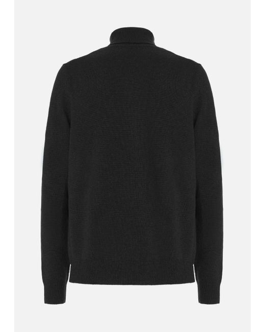 Malo Black Cashmere Turtleneck Sweater for men