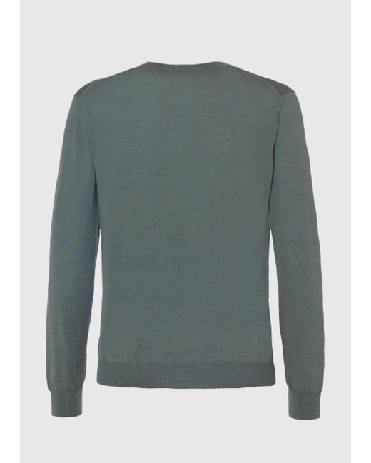 Malo Green Cashmere And Silk V-Neck Sweater for men