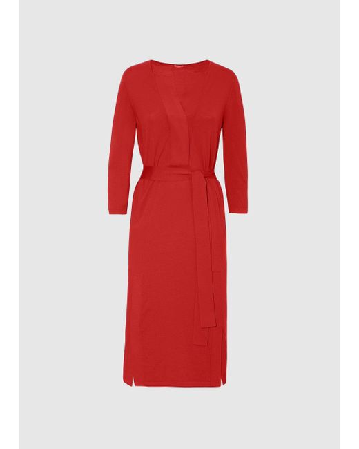 Malo Red Virgin Wool Dress