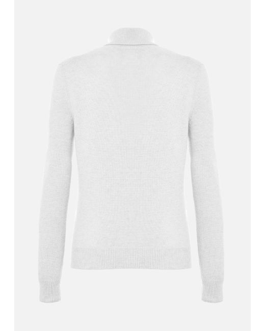 Malo White Cashmere Turtleneck Sweater for men