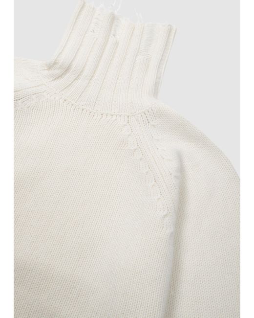Malo White Cashmere Turtleneck Sweater