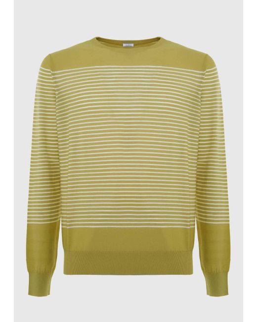 Malo Green Cotton Crewneck Sweater for men