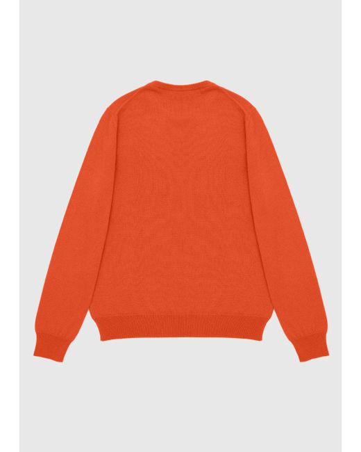 Malo Orange Cashmere Blend Crewneck Sweater for men