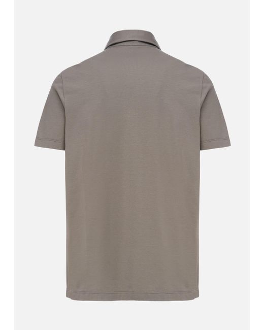 Malo Gray Stretch Cotton Polo Shirt for men